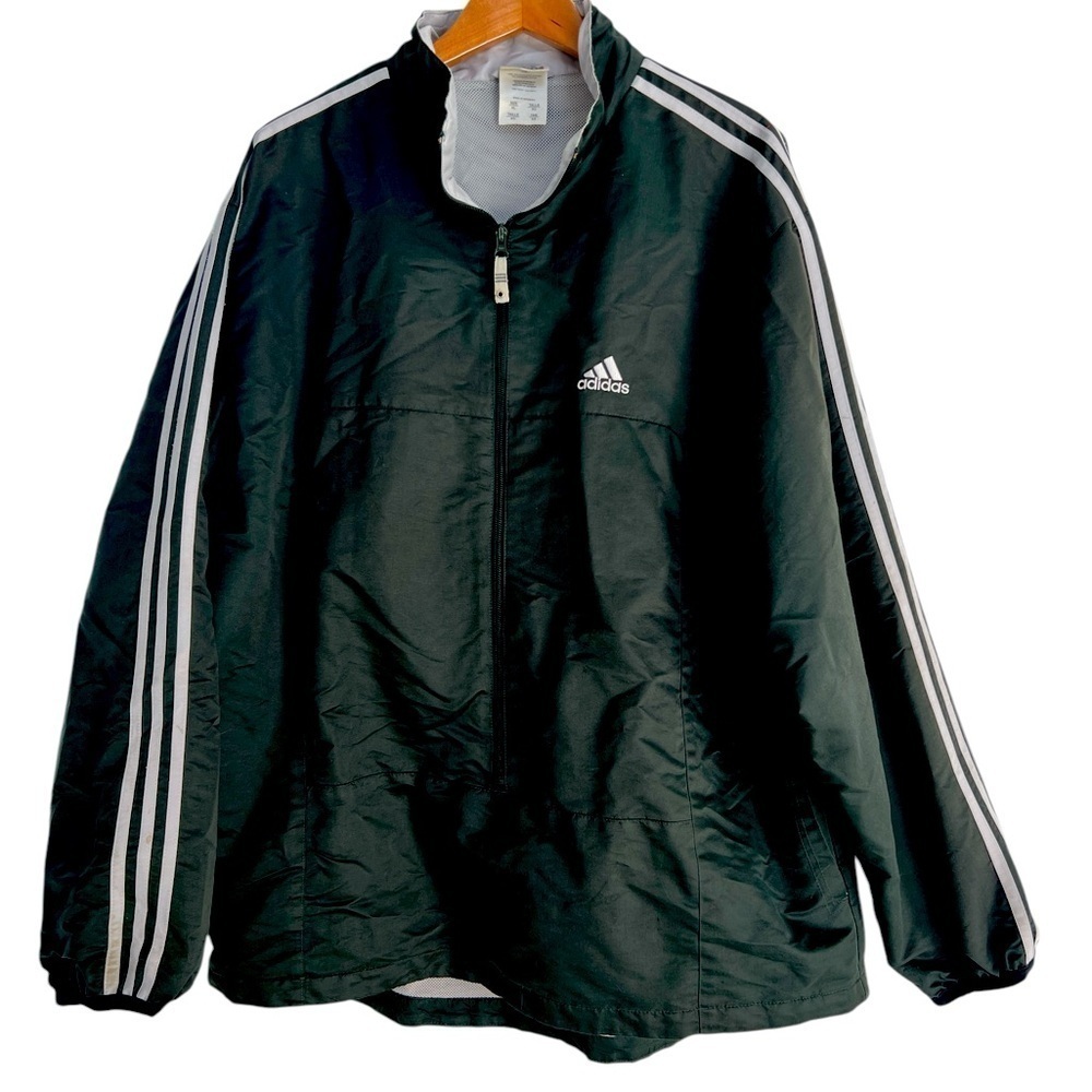 Adidas Vintage 3 Stripe 1/4 Zip Windbreaker Pullover Size XL